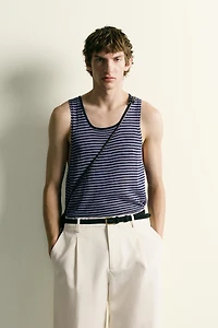 STRIPED JACQUARD KNIT TANK TOP