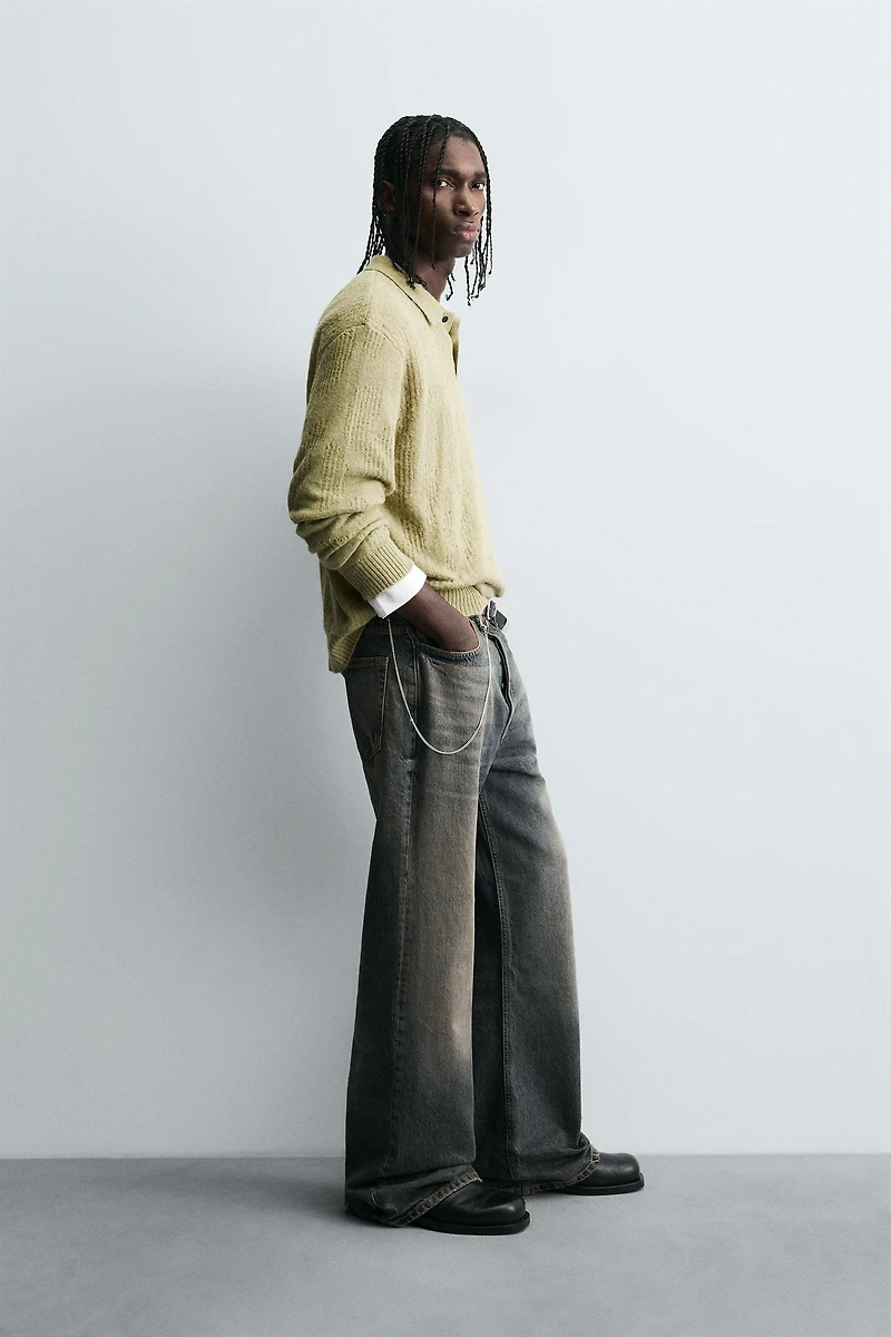 OPEN-KNIT POLO SHIRT