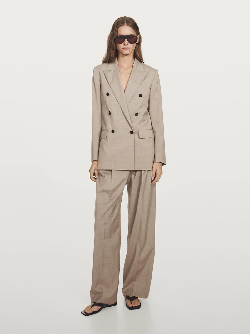 100% wool double-breasted blazer