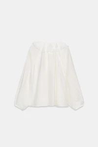 RUFFLED RUCHE BLOUSE