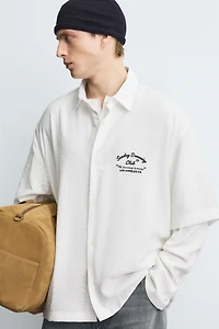 EMBROIDERED FLOWY SHIRT