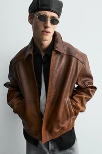 VINTAGE EFFECT LEATHER JACKET LIMITED EDITION