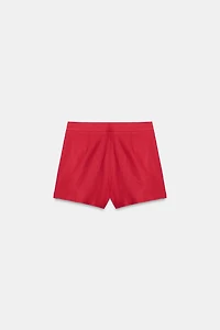 LINEN PLEATED SHORTS