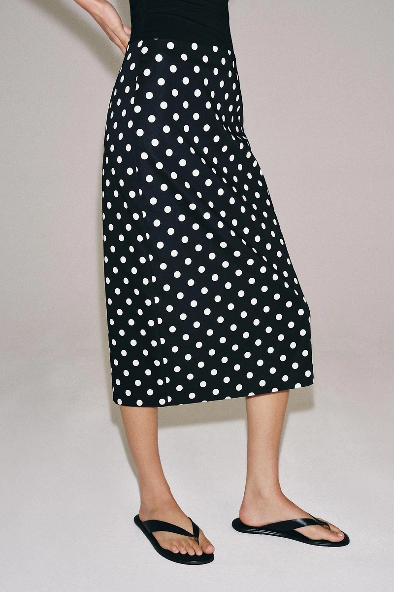 ZW COLLECTION POLKA DOT MIDI SKIRT