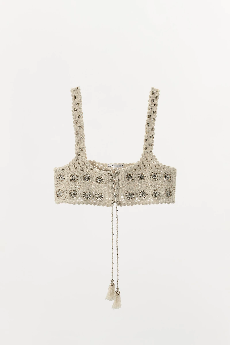 LIMITED EDITION BEADED CROCHET BRA