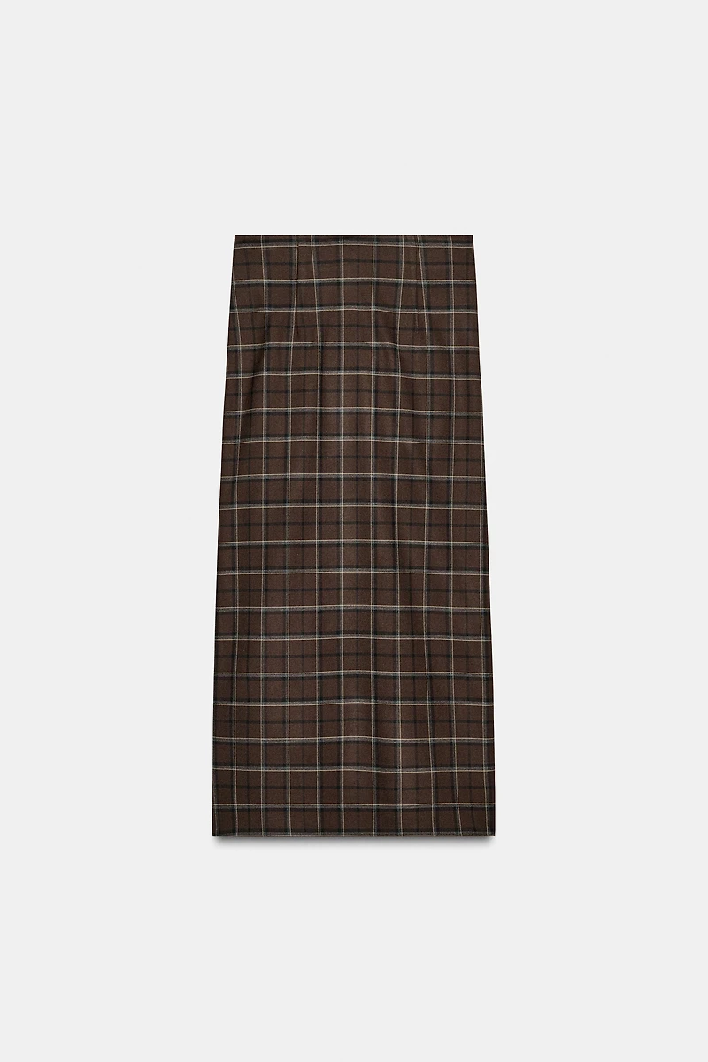 ZW COLLECTION DRAPED PLAID SKIRT