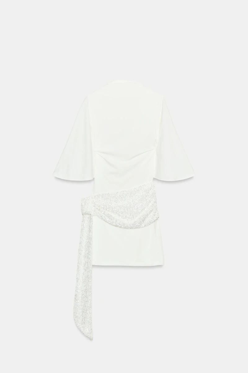 SHORT DRESS WITH COMBINED SEQUINS