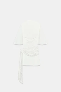 SHORT DRESS WITH COMBINED SEQUINS