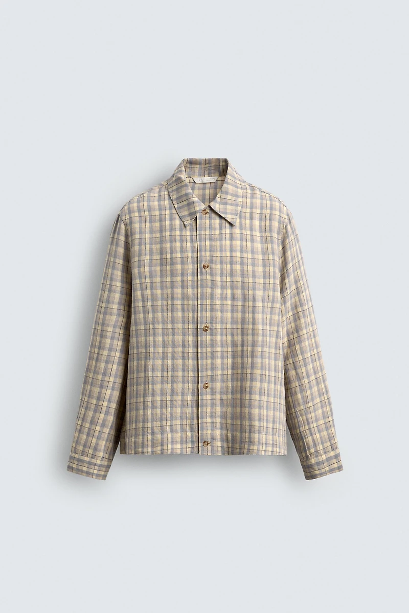 TEXTURED PLAID SHIRT