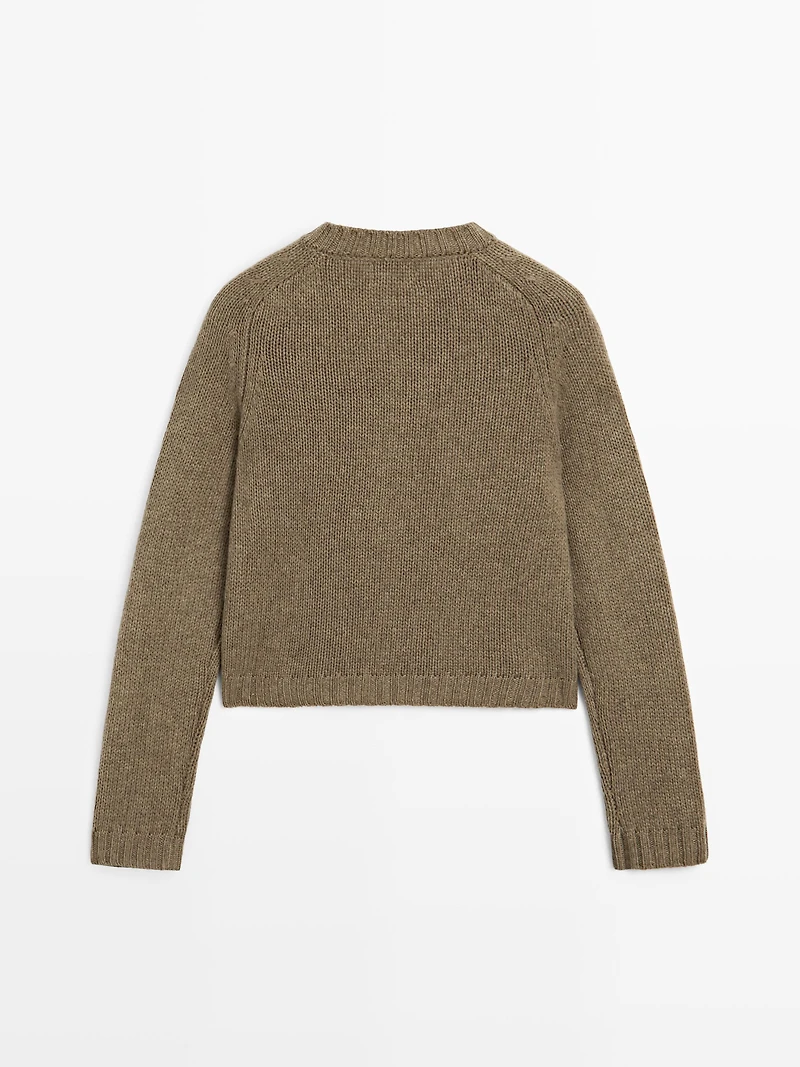 Cardigan à manches raglan 100 % laine