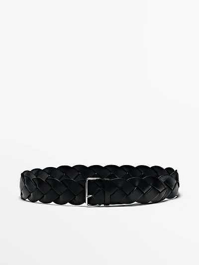 Braided nappa leather belt