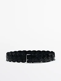 Braided nappa leather belt