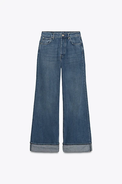 ZW COLLECTION MID-RISE TURN-UP HEM JEANS