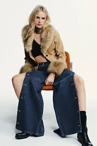 TRF MID-RISE BAGGY BUTTON JEANS