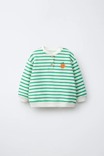 SWEAT BRODERIE MANDARINE