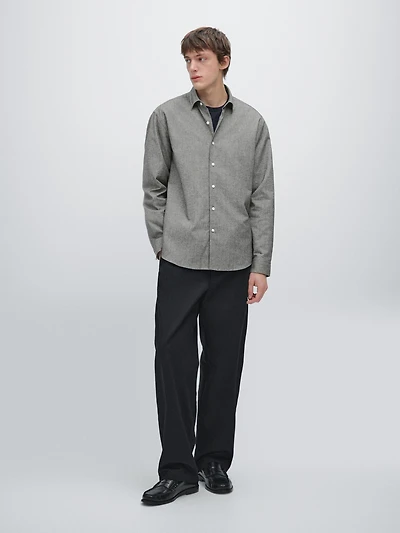 Regular fit melange Oxford shirt