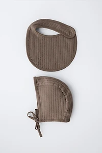 BONNET AND BIB SET
