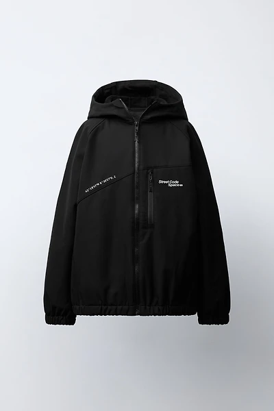 WATER REPELLENT HOODIE TECHNICAL JACKET
