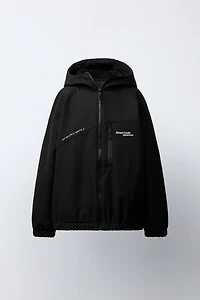 WATER REPELLENT HOODIE TECHNICAL JACKET