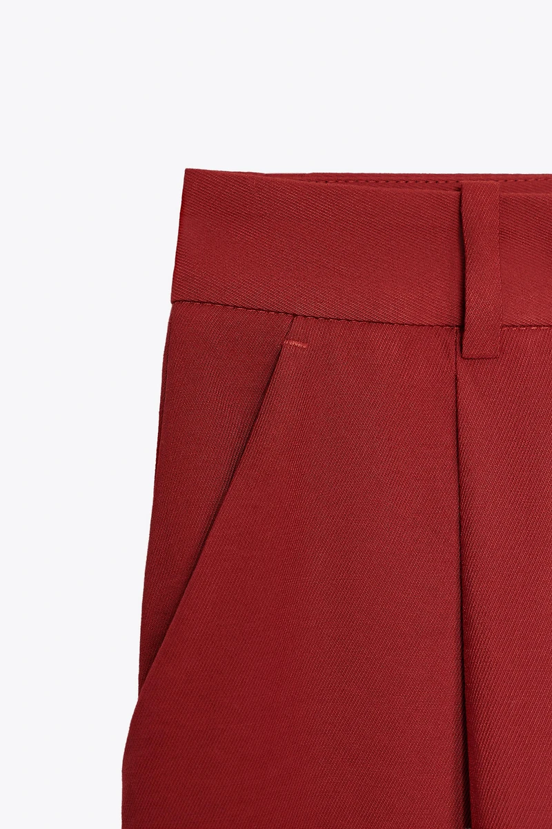 PLEATED WIDE LEG PANTS