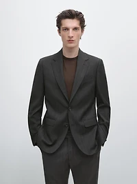 100% cool wool pinstripe suit blazer