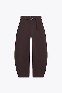 PLUSH BELTED PANTS