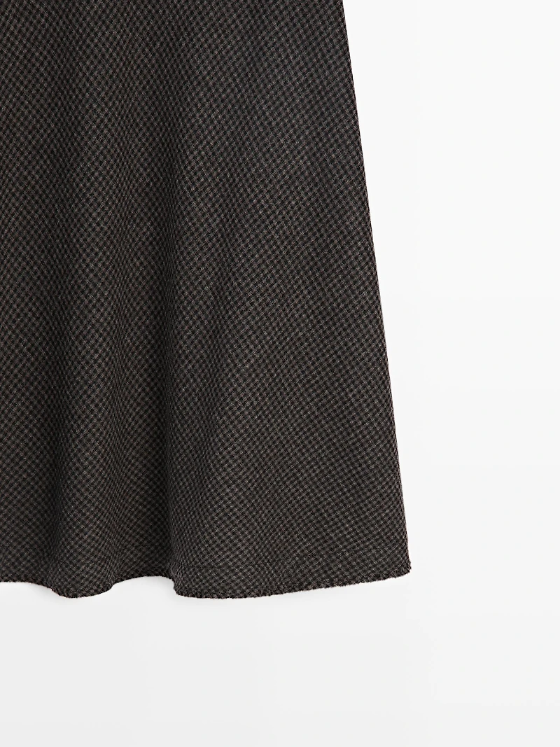 Jupe midi ample à carreaux vichy