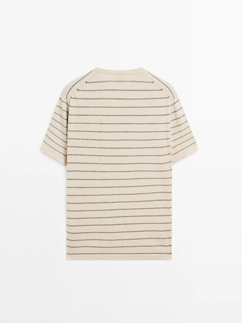 Striped lightweight knit T-shirt