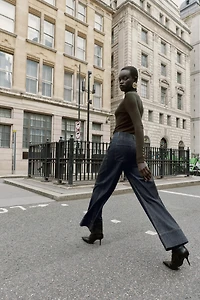 WIDE LEG SEAMED PANTS