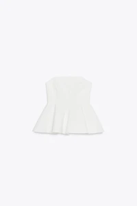 INTERLOCK PEPLUM TOP