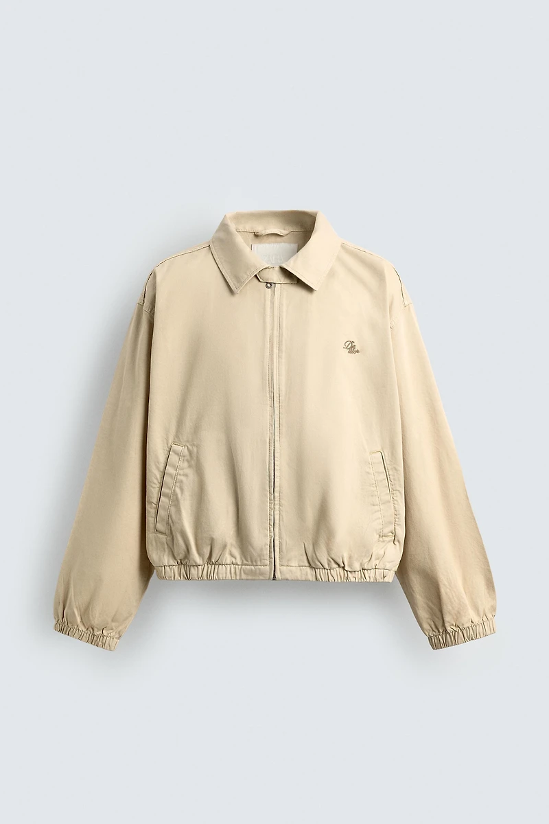 CROPPED FIT EMBROIDERED JACKET