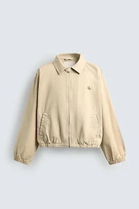 CROPPED FIT EMBROIDERED JACKET