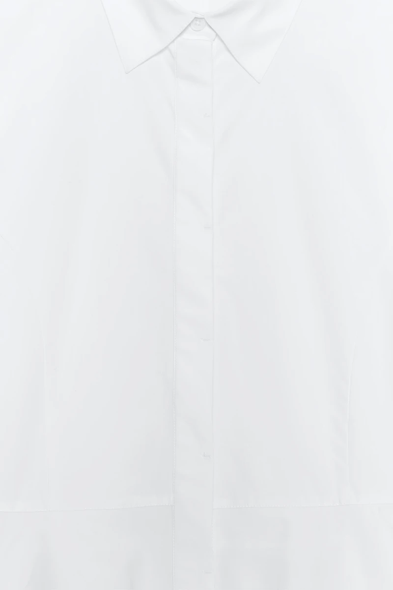 PEPLUM POPLIN SHIRT