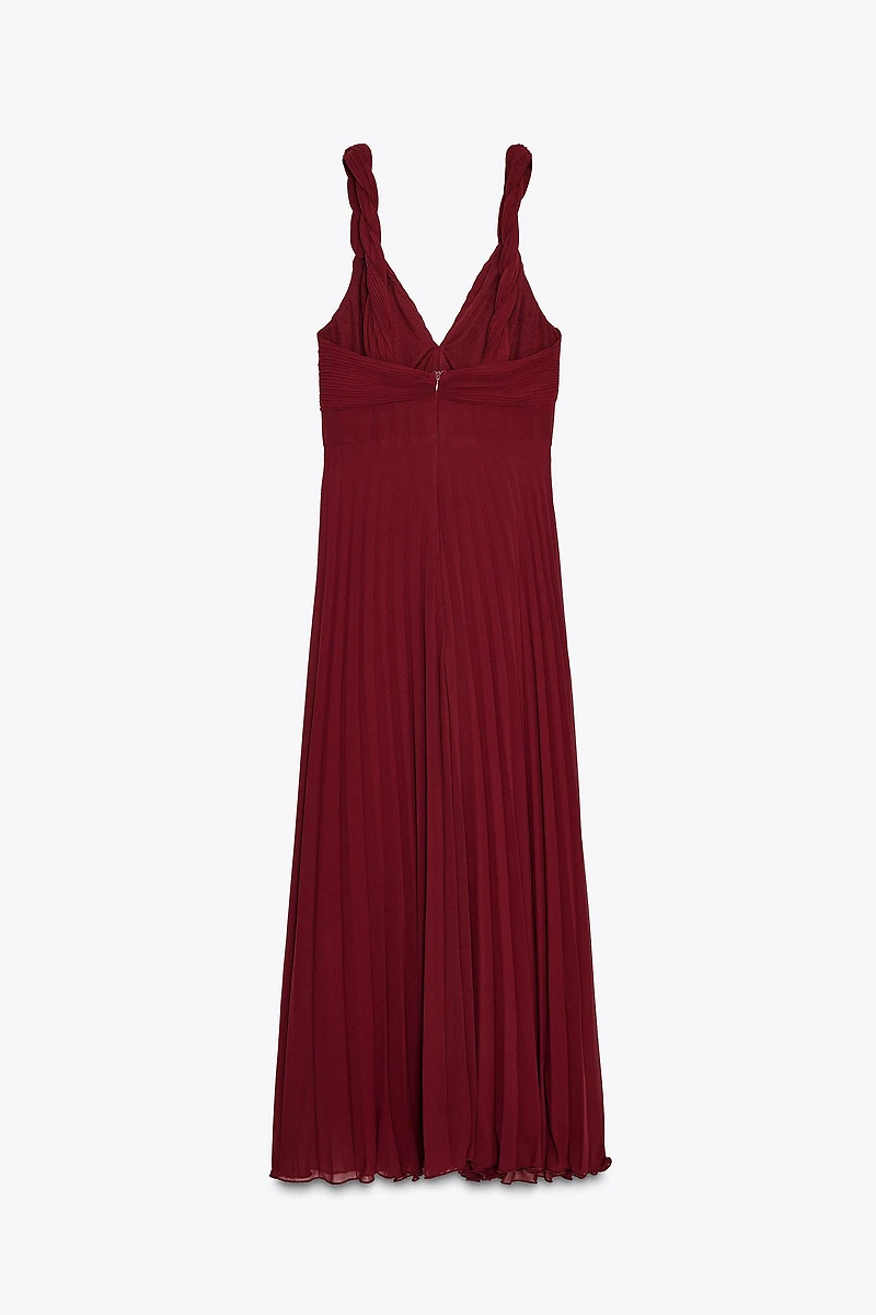 PLEATED MIDI DRESS