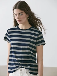 T-shirt à rayures 100 % coton