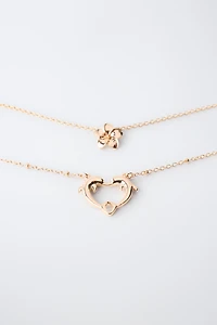 TWO-PACK OF DOLPHIN AND HIBISCUS PENDANT NECKLACES
