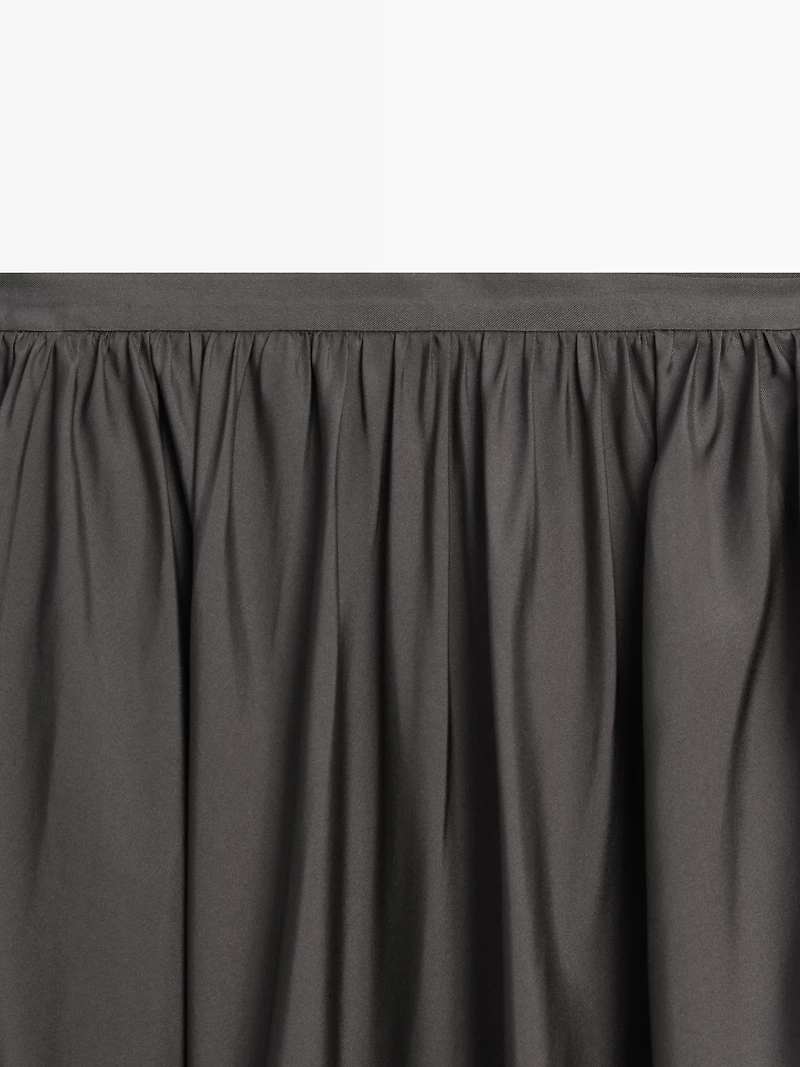 Jupe midi drapée 100 % soie - LIMITED