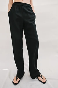 LINEN STRAIGHT LEG PANTS