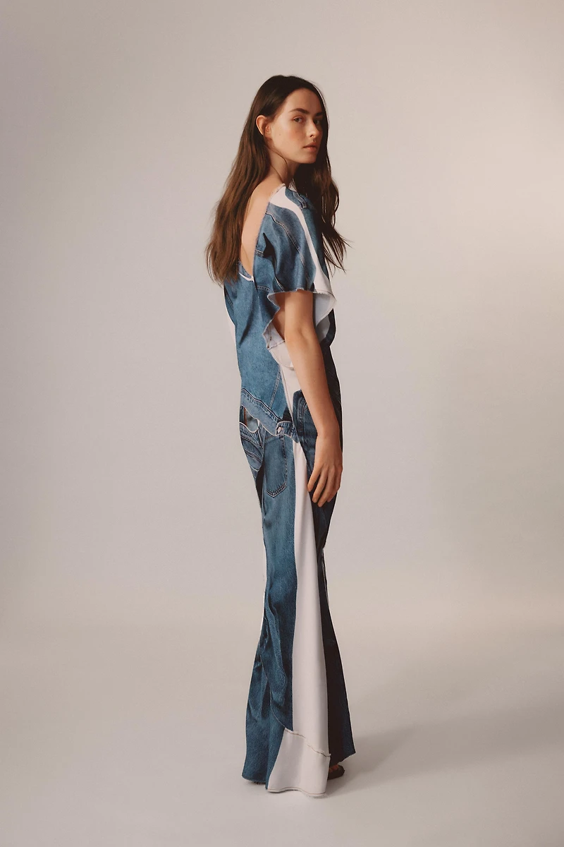 LIMITED EDITION DENIM PRINT DRESS