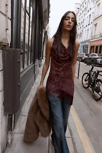 ASYMMETRIC FRINGED BURN-OUT TOP