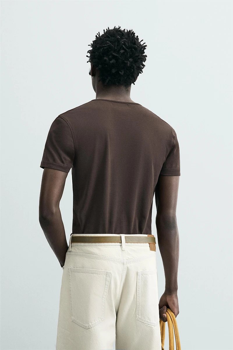 SLIM FIT HENLEY T-SHIRT