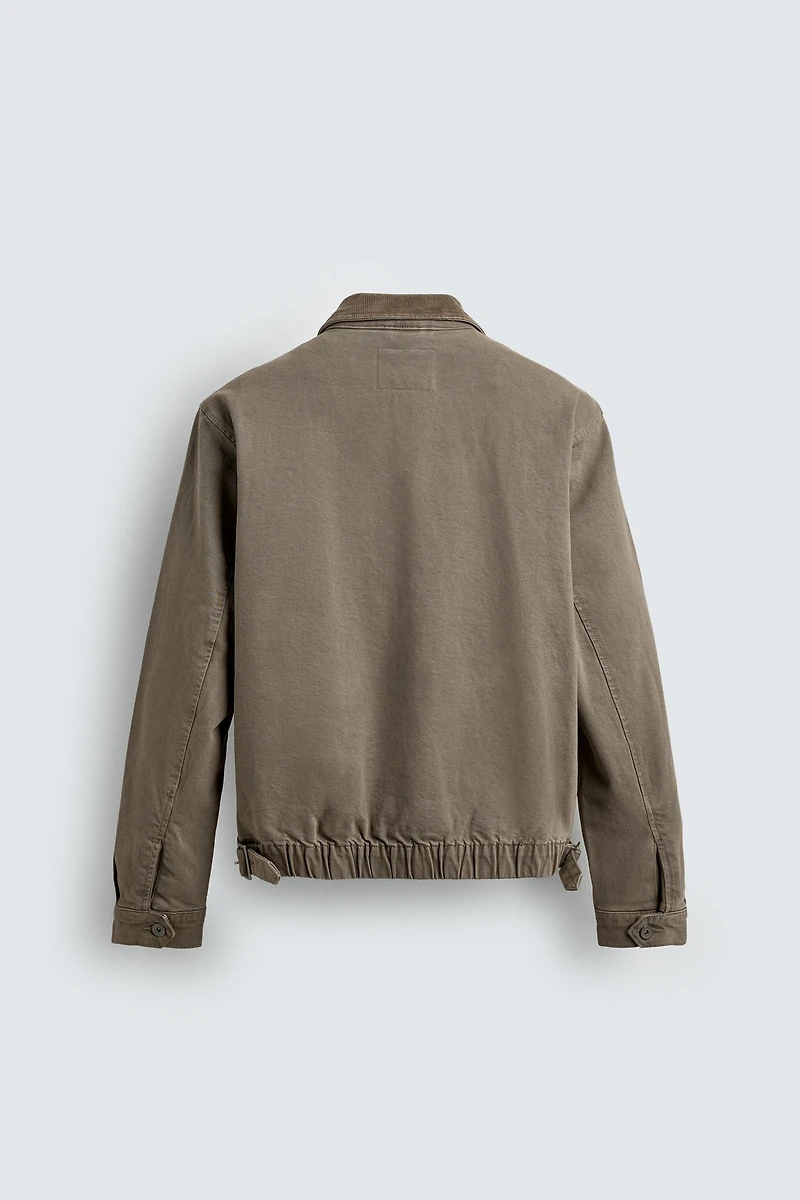 CROPPED FIT CORDUROY COLLAR JACKET