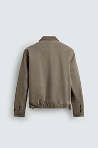 CROPPED FIT CORDUROY COLLAR JACKET