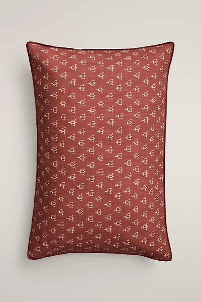 FLORAL AND STRIPE THROW PILLOW COVER