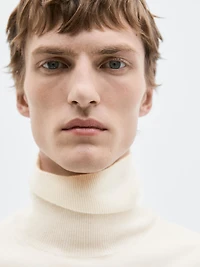 Knit wool and cashmere sweater with high neck - LIMITED