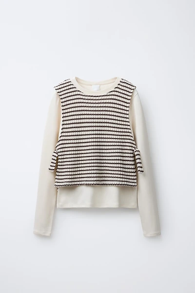 STRIPED VEST COMBINATION T-SHIRT