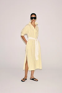 ZW COLLECTION CHECKED SHIRT DRESS