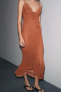 GEORGETTE DRESS WITH EMBROIDERY AND BEADING