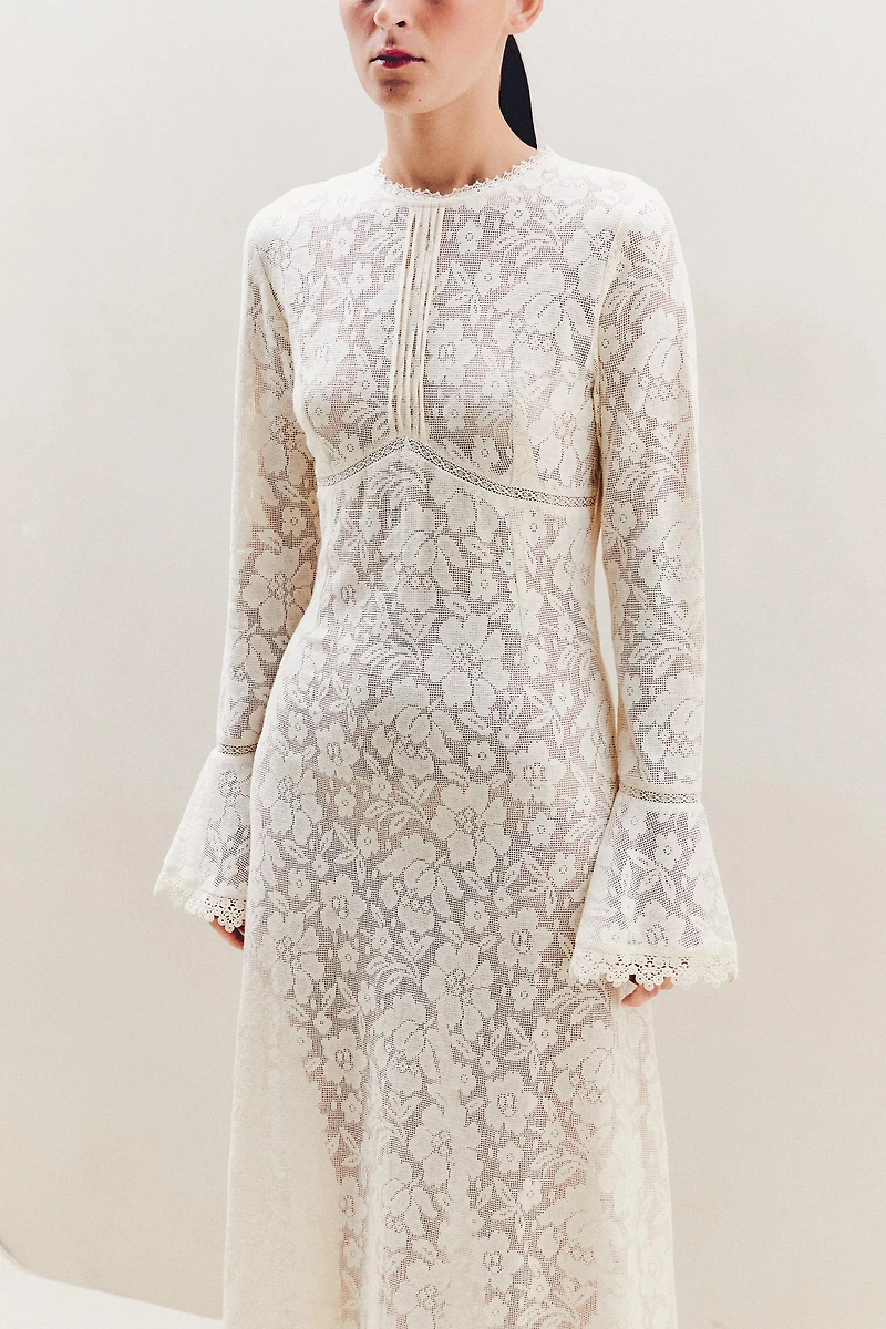FLORAL LACE COTTON DRESS