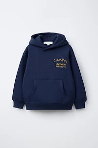 EMBROIDERED TEXT HOODIE